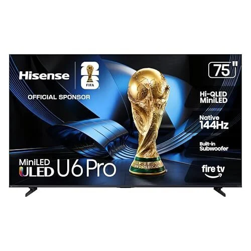 Hisense U6 Pro Series ULED 75" 4K HDR 144Hz QLED Mini-LED Smart Fire TV